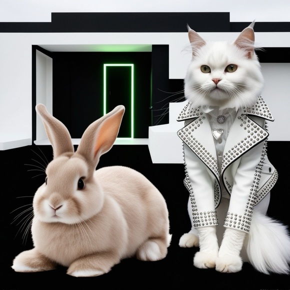 HANDCRAFTED digital art animal print bright colors NWT print with lamination - Picture 1 of 8